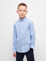 Школьная рубашка из фактурной ткани для мальчиков (голубой, 164) Sela  фото, kupilegko.ru